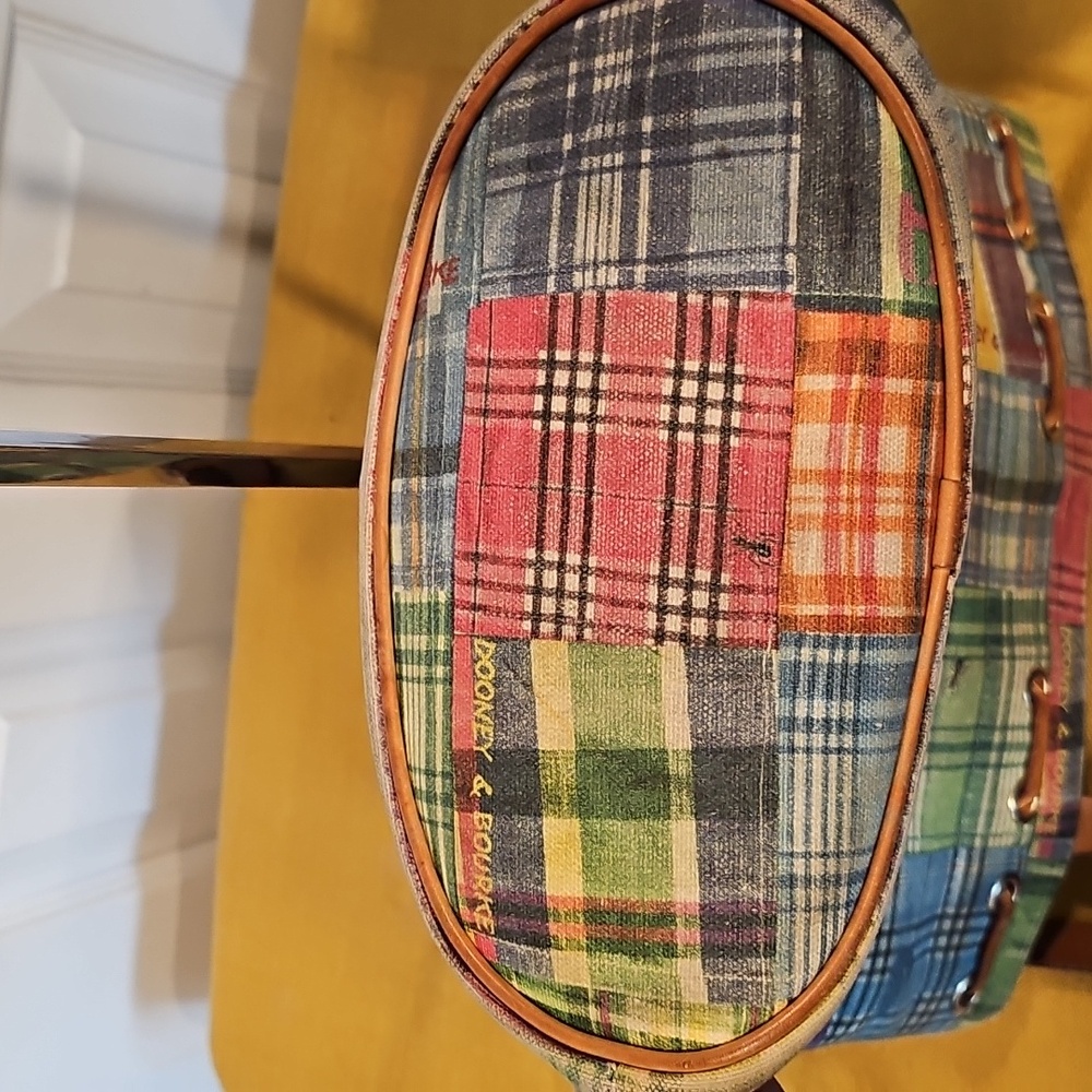 Dooney & Bourke Madras Plaid Picnic Ants Bucket Bag EUC - Picture 13 of 14